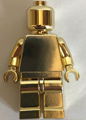 970 Plain minifigure 973 pln Chrome GOLD Custom Chromed by BUBUL 