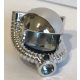 X168 Chrome Silver Minifigure, Headgear Helmet Space / Town with Breathing Hose or 30038 Custom Chromed by BUBUL