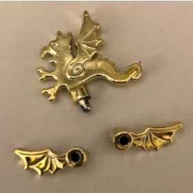   X46 and X47 and X48 in a pair Chrome Gold Minifigure, Plume Dragon Wing Left and Right and PLume Custom Chromed by BUBUL