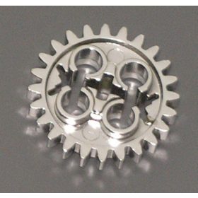  x187 Chrome Silver Technic, Gear 24 Tooth (Old Style with Three Axle Holes)   similar 3648 and 24505 Custom chromed by Bubul