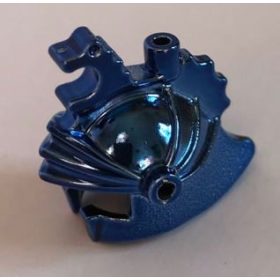   x43 Chrome Blue Minifig, Headgear Helmet Castle with Dragon Crown Top    x43  Chromed by Bubul