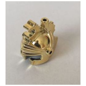   x43 Chrome Gold Minifig, Headgear Helmet Castle with Dragon Crown Top Custom Chromed by BUBUL