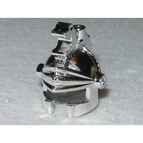   x43 Chrome Silver Minifig, Headgear Helmet Castle with Dragon Crown Top    x43  Chromed by Bubul