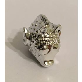   Chrome Silver Minifig, Head Modified SW Wald  x903 or x903pb02 or x903pb01  Custom Chromed by BUBUL